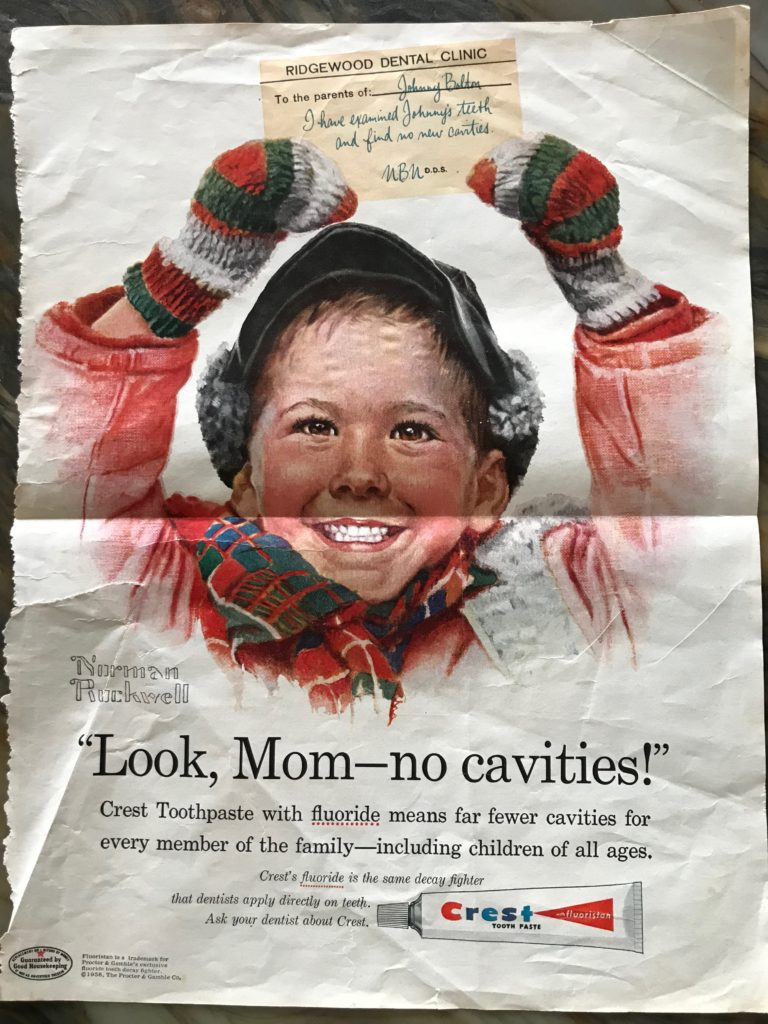 image of an old Crest toothpaste ad touting fluoride